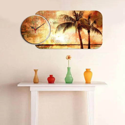 Ceas de perete, YMS-08, Dimensiune: 68 x 32 cm, Multicolor