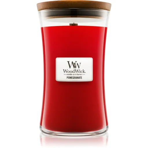 Woodwick Pomegranate lumânare parfumată cu fitil din lemn 609,5 g