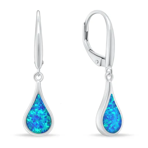 Brilio Silver Cercei din argint cu opale sintetice, tip cercei lungi EA1161WB