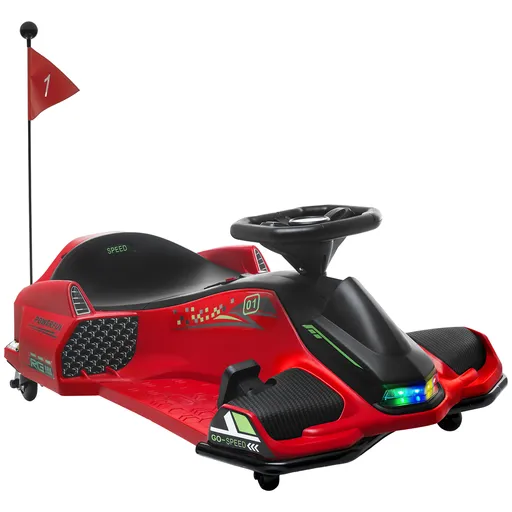 HOMCOM Kart Electric pentru Copii cu Pedale pentru Copii cu Pornire Lentă și Centură, 90x53x99 cm, Roșu | Aosom Romania