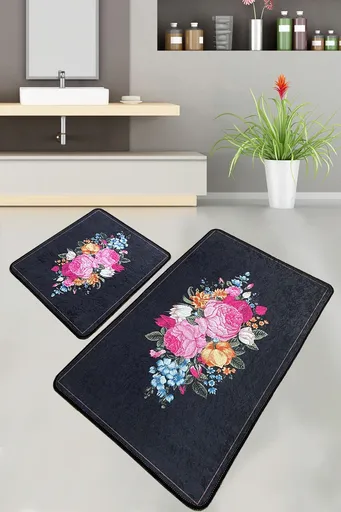 Set covorase de baie, L'essentiel Maison, Blomst, Poliester, Multicolor