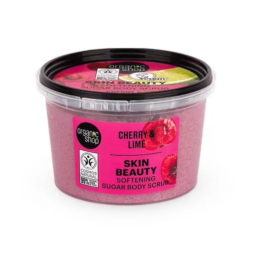 Organic Shop Peeling de corp cu zahăr Cireșe și limetă (Body Scrub) 250 ml