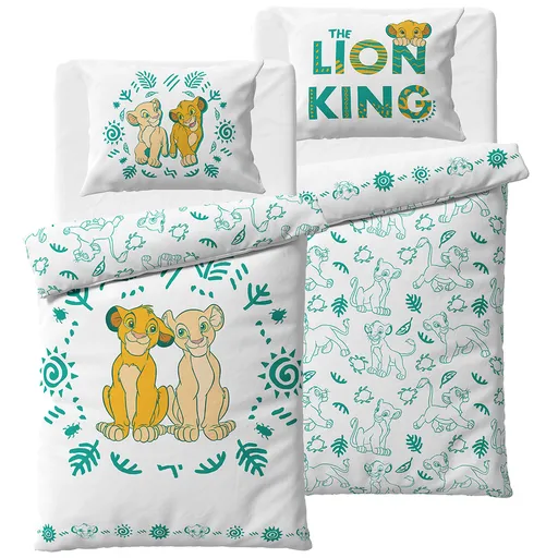 Lenjerie de pat pentru copii Regele Leu Simba șiNala, 140 x 200 cm, 70 x 90 cm