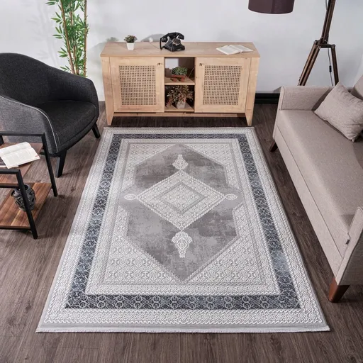 Covor, Leo 0073, 80x150 cm, Albastru inchis