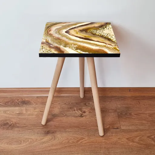 Masuta, Hanah Home, Shp295, 35x42x35 cm, Auriu / Maro / Alb