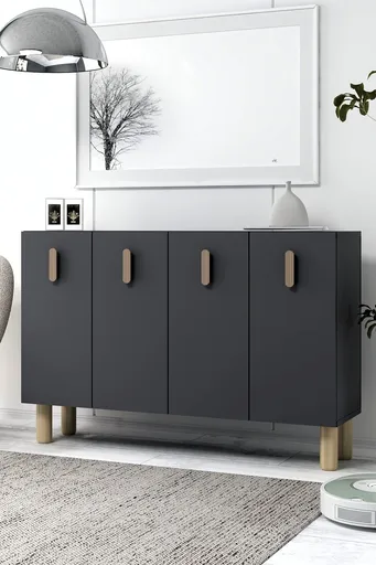 Consola, Hanah Home, 8182KM-64, 120x75x29.6 cm, PAL , Stejar antracit / safir