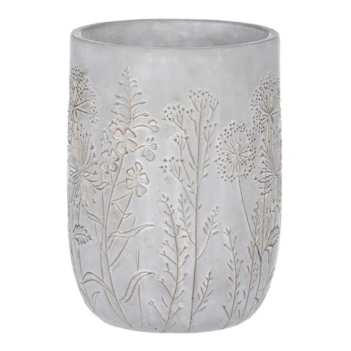 Husă din beton pentru ghiveci cu flori de câmp,gri, 19 x 25 cm