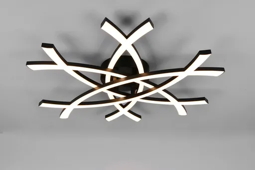 Plafoniera Pollock, RL, 62x59x9 cm, 33W, 1x SMD, plastic, negru mat