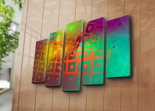 Tablou decorativ, 5PATK-221, 19 x 70 cm, Multicolor