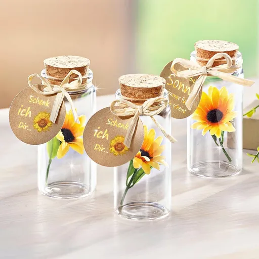 Set cadou Floarea-soarelui în borcan, set 3 buc.