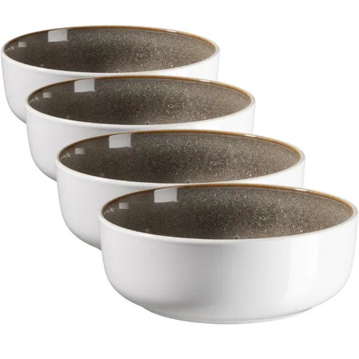 Mäser Set de farfurii adânci Lunaria Brown 18 cm, 4 bucăți, maro