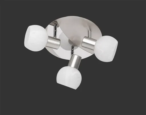 Plafoniera Antibes, RL, 22x17 cm, 28W, 3x E14, metal, nichel mat/alb