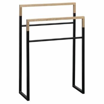 SAPHO Ska308 Ska suport pentru prosoape 55 x 80 x20 cm, negru mat / stejar