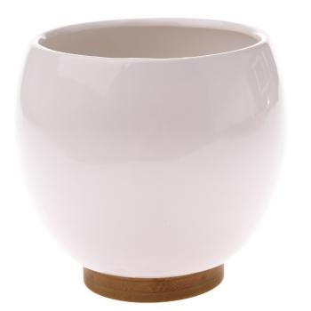 Capac pentru oală din ceramică Ball alb, 15 x 14,5cm
