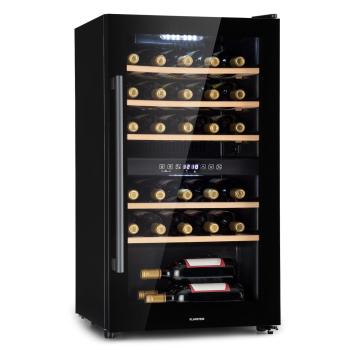 Klarstein Barossa 29 Duo, frigider pentru vin, 29 sticle, 80 litri, 2 zone, buton de control