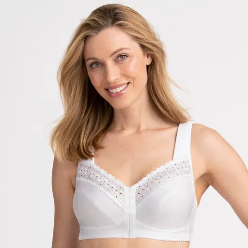 Sutien Broderie Anglaise cu închidere în față, fără arcuri