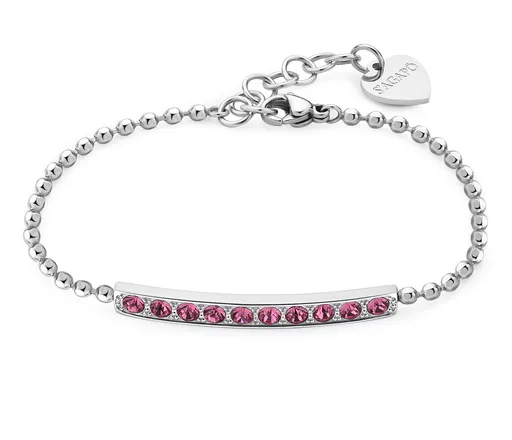 S'Agapõ Brățară strălucitoare din oțel cu cristale roz Dazzly SDZ12