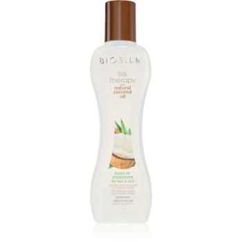 Biosilk Silk Therapy Natural Coconut Oil tratament de hidratare fara clatire de par si de corp 67 ml