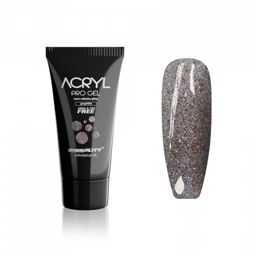 Acryl Pro Gel 2M Hema Free Micro Reflective Glitter Graphite - 15g