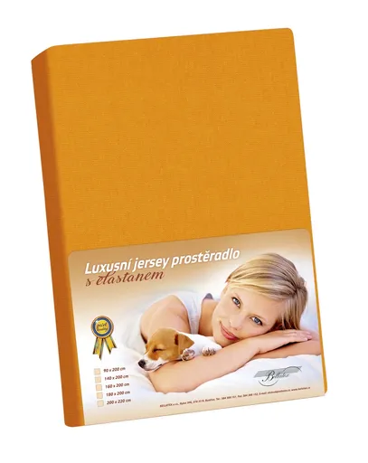 Cearșaf din jersey cu elastan, portocaliu, 90 x200 cm, 90 x 200 cm