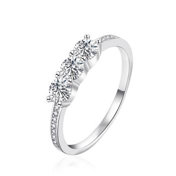 Agato Inel din argint cu zircon strălucitor AGT-R39W 52 mm
