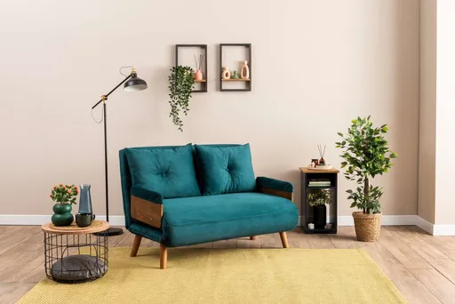 Canapea extensibila 2 locuri, Atelier del Sofa, 859FTN2719, Verde petrol