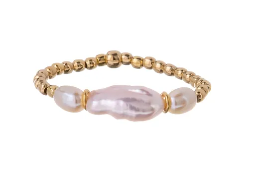 Alisia Inel elegant, cu biluțe, decorat cu perle naturale AL5117.01.000.D 57 mm