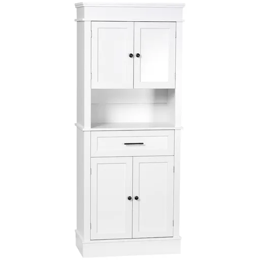 HOMCOM Bufet de cuisine armoire de cuisine multi-rangements 2 dulapuri 2 uși sertar nișă MDF panouri particule E1 alb | Aosom Romania