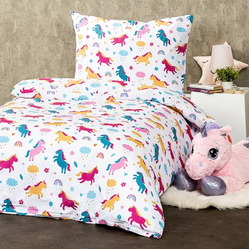 Lenjerie de pat pentru copii din bumbac 4Home Unicorn, 160 x 200 cm, 70 x 80 cm