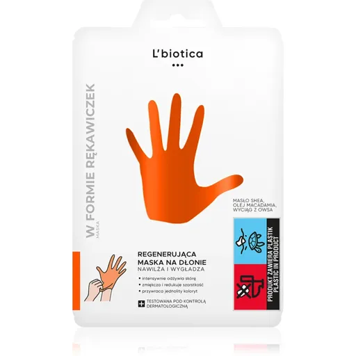 L’biotica Masks masca regeneratoare pentru maini sub formă de manusi 26 g