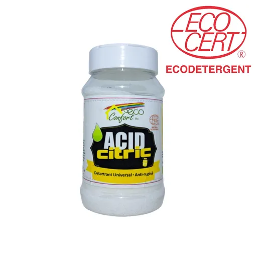 Acid citric pudra, pentru detartrare suprafete, cu efect anticalcar si antirugina, 480 g, Eco Confort