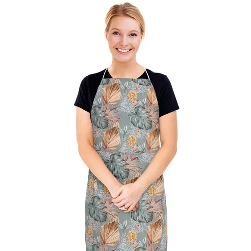 Șorț Bellatex Adéla Monstera, roz galben , 67 x 84cm