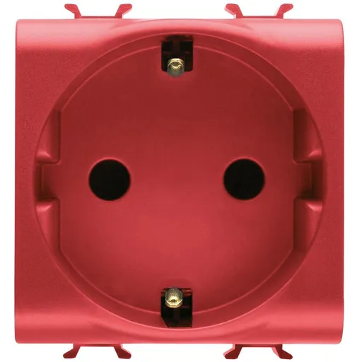 Priza 2 module pentru linii dedicate 2P+E 16A Gewiss Chorus GW10251, rosu