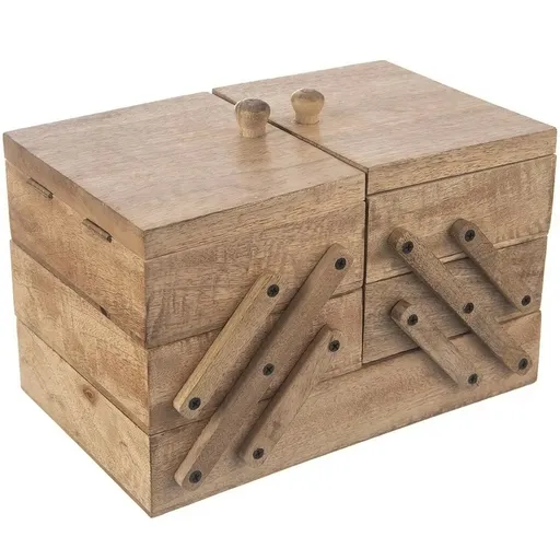 Cutie de cusut din lemn Orion Mango pliabilă 30,5x 20 x 21 cm