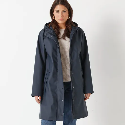 Jachetă lungă impermeabilă cu căptușeală din fleece, poliester reciclat