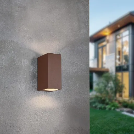 Aplica de perete pentru exterior Roya, TRIO, 6.9x15 cm, 35W, 2x GU10, aluminiu, maro