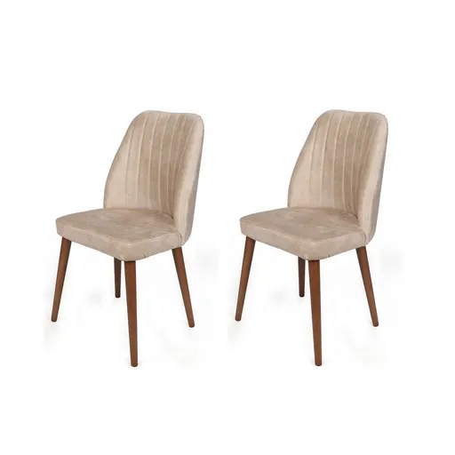 Set de scaune Alfa Cream and Walnut, 2 buc.