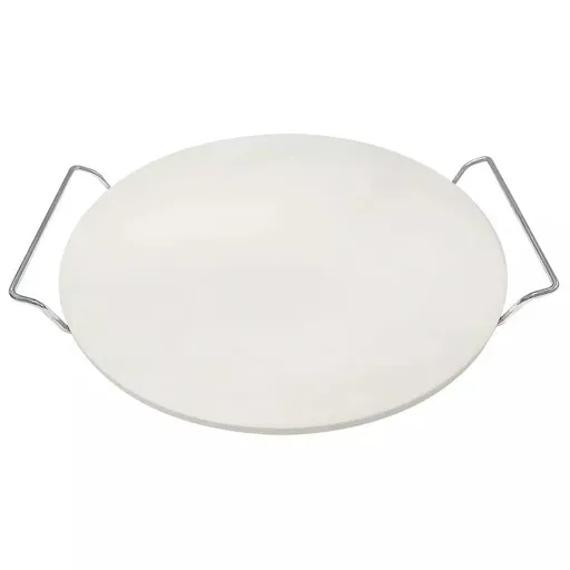 Placa piatra pentru copt si servit pizza Klausberg KB 7788, 33 cm, Manere metalice, Alb