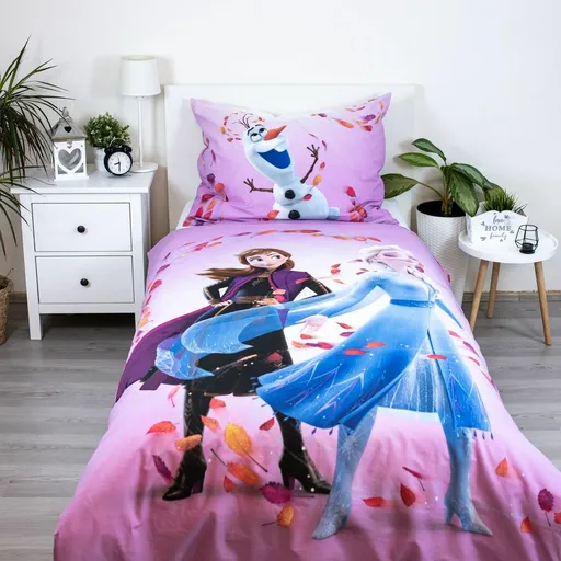 Lenjerie de pat din bumbac Jerry Fabrics Frozen"Magical time", 140 x 200 cm, 70 x 90 cm, 140 x 200 cm, 70 x 90 cm