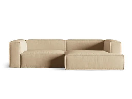 Coltar modular dreapta 4 locuri, Nuria-88, Micadoni Home, 292x147x72 cm, catifea, bej nude