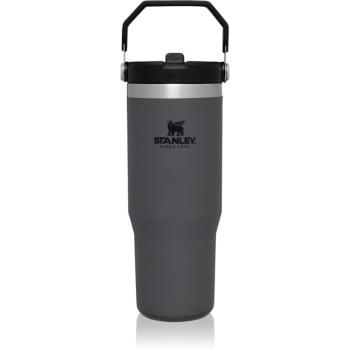 Stanley IceFlow™ Flip Straw Tumbler sticlă inoxidabilă pentru apă Charcoal 890 ml