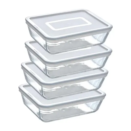Pyrex Set de 4 recipiente din sticlă, 1,5 l
