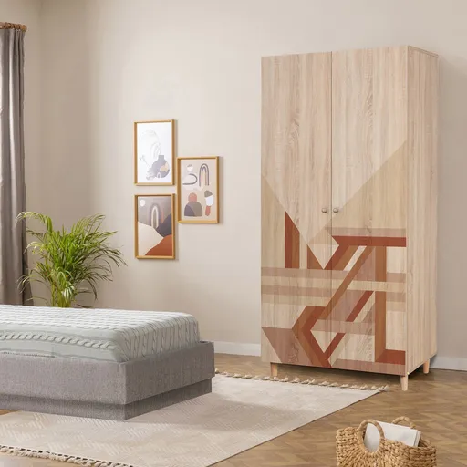 Dulap pentru haine, Hanah Home, Lidya 2 -910, 90x192x52 cm, Sonomo