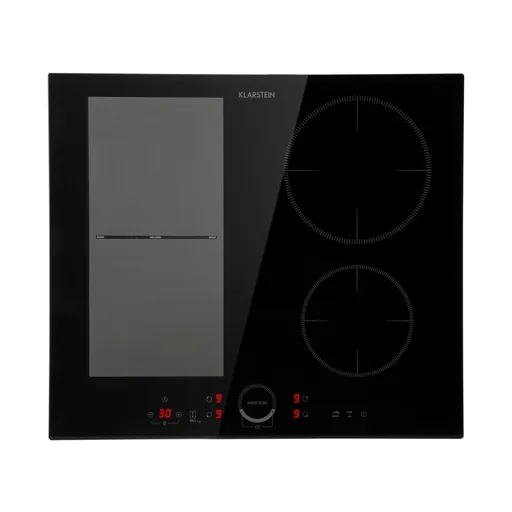Klarstein Delicatessa 60 Hybrid, plită de inducție, încorporată, 4 zone, 7000 W, neagră