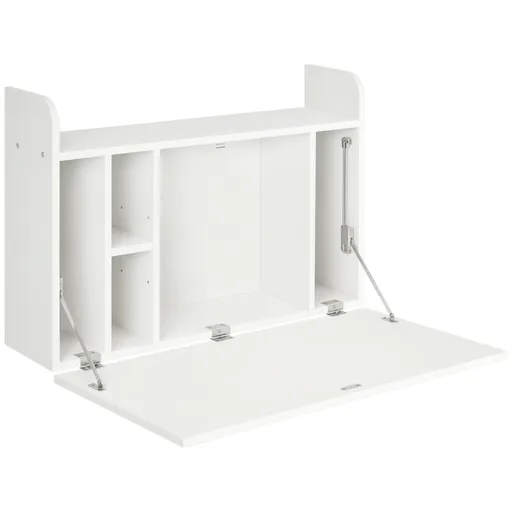 HOMCOM Birou suspendat, masă de perete rabatabilă și birou de perete cu depozitare - 77 x 20 x 51 cm | Aosom Romania