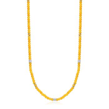 S'Agapõ Colier elegant cu mărgele galbene Madera SAD01