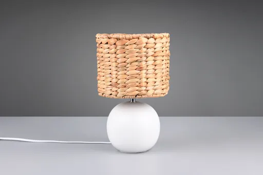 Lampa de masa Vina, TRIO, 18x29 cm, 40W, 1x E27, ceramica, alb/bej