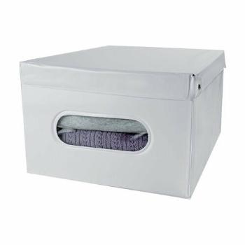 Compactor Cutie de depozitare pliabilă cu capac SMART, 50 x 42 x 28 cm, albă, alb, L