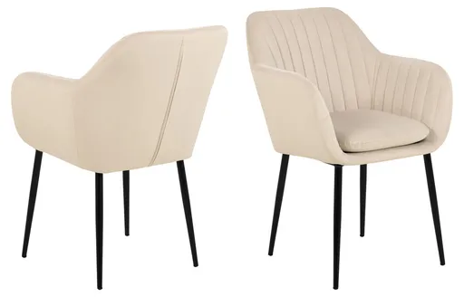 Scaun Emilia, Actona, 57x61x83 cm, catifea/otel, bej nisip