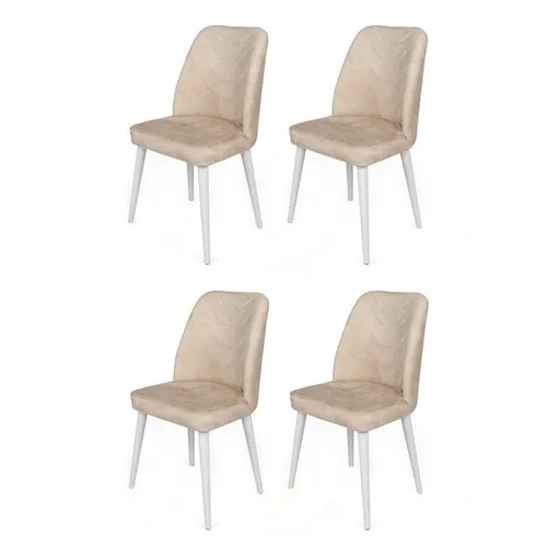 Set de scaune de sufragerie Dallas Beige andWhite, 4 buc.